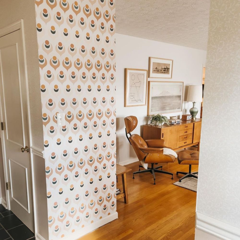 Wallpaper installation in a residential room